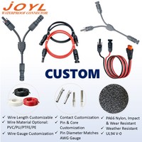 Kabel Konektor Cabang JOYL MC4-L 1 ke 2 Y  30A 1000V DC 4mm² Hollow Pin IP67 untuk Sistem Kabel String PV Hunian Kecil