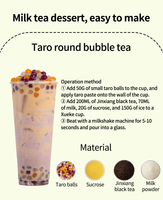Boules de taro à texture moelleuse personnalisables HENGZHI, 3 couleurs mélangées, perles de tapioca, ingrédients pour bubble tea, garniture pour dessert