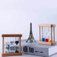 Sablier en verre artisanal en bois naturel de style Art déco 3 en 1 pour le bureau, la cuisine, la préparation du thé, la décoration de la maison, le mariage