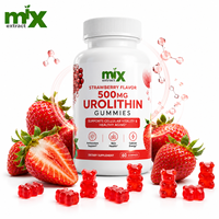 Complément alimentaire en gommes à l'Urolithine 500 mg, saveur fraise naturelle, pour une vieillesse saine, la santé de la peau, les antioxydants et la vitalité cellulaire