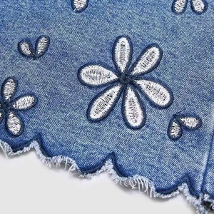 <span class=keywords><strong>Jean</strong></span> en denim <span class=keywords><strong>bleu</strong></span> <span class=keywords><strong>marine</strong></span> très extensible et respirant avec motif brodé, coupe ample, décontracté, ajouré, longueur cheville pour <span class=keywords><strong>femme</strong></span> - Product Image 3