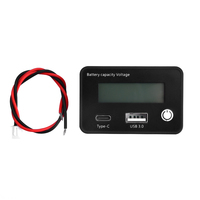 Indicateur de capacité de batterie au lithium et au plomb DC8-30V, voltmètre numérique pour voiture et moto, testeur de tension, sortie USB Type C