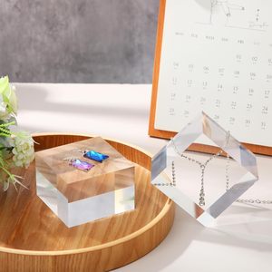 Sinh thái thân thiện <span class=keywords><strong>Acrylic</strong></span> vuông rõ ràng đánh bóng Cube trang sức vòng hiển thị đứng cho chủ cơ sở - Product Image 6