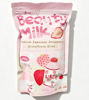 Boisson Protéinée Éclaircissante au Glutathion et à la Fraise Japonaise, Saveur Lait de Fraise, Qualité Premium, Saveurs Assorties, 180g