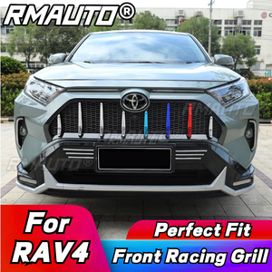Pour Toyota RAV4 2019-2021 : Calandre avant style nid d'abeille, grille de course, garniture de ventilation de capot supérieur, kit carrosserie, accessoires automobiles - Product Image 1