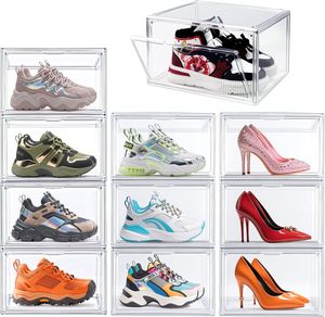 Magnetic Stackable Portable Custom Logo Clear LED Shoe Box Case Heavy Duty Durable Eco-Friendly PP+PS <b>Plastic</b> Multifunction - Product Image 1