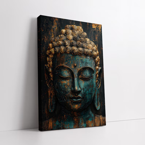 Tela di <span class=keywords><strong>Buddha</strong></span> oro verde su misura 3D stampato arte da parete realista moderna meditazione Zen moderna ritratto realista olio - Product Image 4