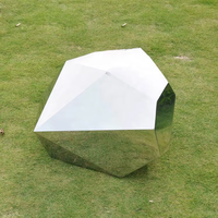 Sculpture de galets en acier inoxydable Grande sculpture de jardin Sculpture de jardin abstraite Caillou