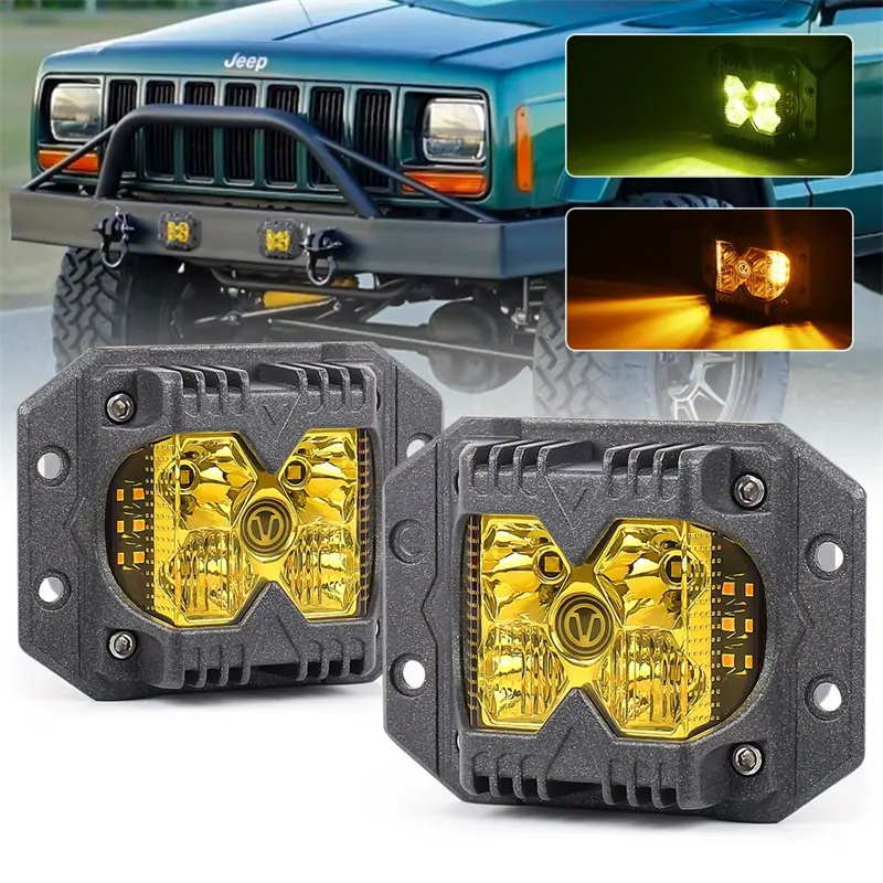 Ovovs Auto Verlichting Led Verlichting Met Geel Pc Spiegel Strobe Side Shooter Knipperlicht Voor Truck Voertuigen Boot