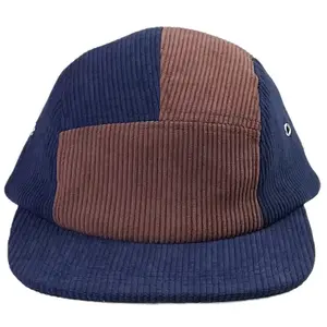 Ff1223 Vintage Hiphop 5 Panel Baseballpet Outdoor Run Camper Cap Corduroy Flat Bill 5 Panel Hoed