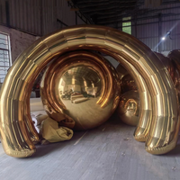 Arche gonflable double couche en PVC effet miroir, Arche gonflable miroir argenté pour événements, mariages, fêtes, décoration, taille personnalisée disponible