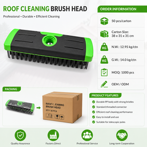 Brosse <span class=keywords><strong>de</strong></span> nettoyage <span class=keywords><strong>de</strong></span> <span class=keywords><strong>toiture</strong></span> robuste en acier au carbone <span class=keywords><strong>de</strong></span> 7 pouces pour l'élimination du mousse et le nettoyage des pavés - Product Image 6