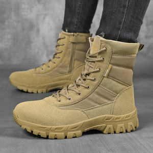 Botas Tácticas DF S1 para Hombre, Estilo Militar, de Cuero Patentado, Color Marrón - Product Image 4
