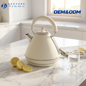 Hervidor Eléctrico Vintage de 1.7L, Hervidor de Agua de Acero Inoxidable con Calentamiento Rápido y Protección Contra Ebullición en Seco para Uso Doméstico - Product Image 1