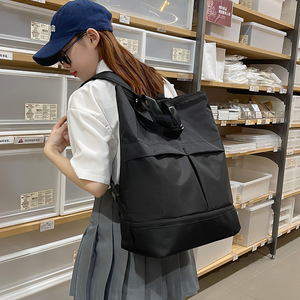 Sac à dos unisexe de grande capacité, couleur unie verte, sangle détachable, poche intérieure à fermeture éclair, pour les voyages de loisirs, été 2023 - Product Image 3