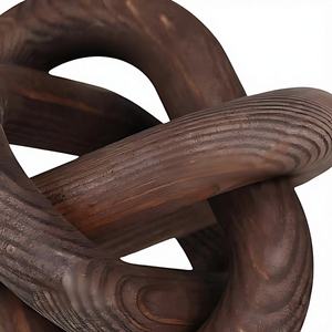 Accessoires photo naturels, décoration rustique, chaîne en bois à 3 maillons pour la maison et les mariages - Product Image 1