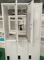 Armario de almacenamiento para oficina y laboratorio, mueble de color blanco con cerradura