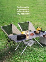 Ensemble table et chaises pliantes d'extérieur en alliage d'aluminium, kit de camping portable de type sac de transport
