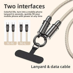 Câble tressé anti-perte pour téléphone portable CC 60W CL 27W avec cordon tour de cou et câble de charge rapide Type-C/<span class=keywords><strong>Lightning</strong></span> 1,2 m - Product Image 2