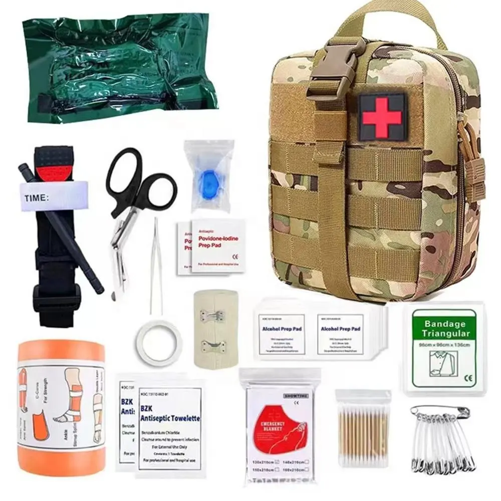 Kit de primeros auxilios para acampada al aire libre, Kit de primeros auxilios para torniquete, Material de ayuda para supervivencia