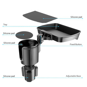 Base ajustable, soporte organizador <span class=keywords><strong>de</strong></span> tazas <span class=keywords><strong>de</strong></span> café para coche mejorado más <span class=keywords><strong>grande</strong></span> con bandeja, mesa, portavasos para coche, expansor para soporte <span class=keywords><strong>de</strong></span> bebidas para coche - Product Image 2