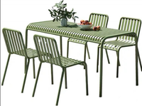 Usine En Gros Nordique Moderne Patio À Manger de Table En Métal avec Chaise En Plein Air Table de Pique-Nique Ensemble