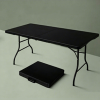 Table pliante en plastique personnalisée pour l'intérieur et l'extérieur, imperméable, en HDPE, rectangulaire, portable, pour mariage, banquet, événements