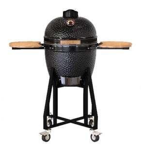 <span class=keywords><strong>Barbecue</strong></span> au charbon de bois <span class=keywords><strong>Kamado</strong></span> en céramique de 18 pouces avec chariot et table d'appoint pliable en bambou pour <span class=keywords><strong>barbecue</strong></span> en plein air - Product Image 1