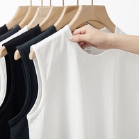 Débardeur de sport pour homme, été, 230 g/m², 100 % coton, coupe ample, respirant, sans manches, couleur unie, personnalisable avec logo