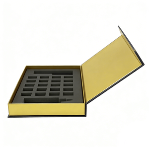 Luxury Premium Recyclable Magnetic Closure Flip Top Rigid Cardboard Gift Box with Embossed Sponge Lining for Cosmetics - Product Image 2