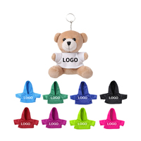Porte-clés ours en peluche super doux personnalisé, T-shirt avec logo, cadeau promotionnel, ours en peluche, breloque de sac d'anniversaire, cadeau d'entreprise, OEM ODM