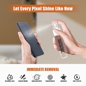 Nouveau <span class=keywords><strong>Kit</strong></span> de pulvérisation de nettoyage d'écran tactile LCD liquide pour téléphone portable naturel de 30ml avec chiffon et brosse - Product Image 3