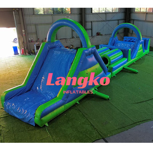 Parco Divertimenti Gonfiabile Commerciale per Bambini e Adulti: Grande Castello Gonfiabile da Esterno con Scivolo e Ostacoli - Combo Parco Tematico Gonfiabile - Product Image 1