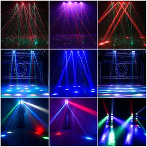 Spider Moving Head Light 8x10W LEDs Beam DJ Lights With Pixel Light Strips DMX-512 Control For Party Disco Wedding Event
