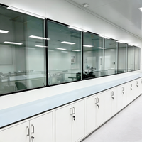 Table de laboratoire en H avec armoires mobiles, mobilier de laboratoire sur mesure, fourni par l'usine