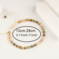 2025 fait à la main Style rétro tressé corde Bracelet coloré perles de pierre semi-précieuses avec Design géométrique unisexe cadeau à la mode
