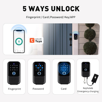 SZMYQ Tuya Smart Mini-Schlüsselsafe mit Bluetooth, wasserdicht, Passwort & Fingerabdruck für Glas-, Aluminium- & Holztüren