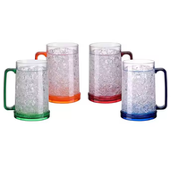 Gel congélateur à double paroi de 16oz avec logo de marque personnalisé tasses à bière rafraîchissantes en plastique pour bar de fête mariage camping