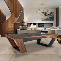 Table de billard haut de gamme en bois massif avec plateau en ardoise, table de jeu de billard américain 9 boules pour adultes, 8 pieds, personnalisable pour les complexes hôteliers et les clubs commerciaux