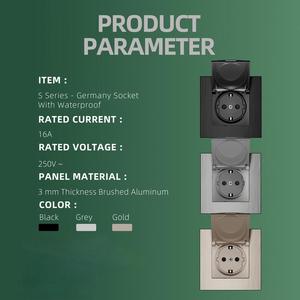 High Quality EU Standard German Gold Fancy Current Wall <b>Socket</b> <b>Cover</b> Waterproof Glass Panel Hidden Electric Fancy <b>Socket</b> <b>Cover</b> - Product Image 5