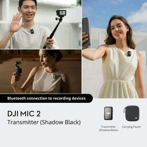 DJI Mic 2 Transmitter Shadow Black Bluetooth <b>Wireless</b> <b>Microphone</b> for Video Recording - Product Image 1