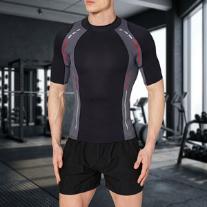 Latest Design <b>Men's</b> Short Sleeve Quick Dry Rash Guard Color Blocked Spandex Polyester Swim <b>Shirt</b> Top Adult - Product Image 4