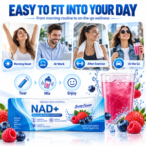 ซองอาหารเสริมเพิ่มพลังงานเซลล์ NAD+ สูตร OEM แบบกำหนดเองเพื่อโภชนาการประจำวันและสุขภาพที่ดีทั่วไป - Product Image 5