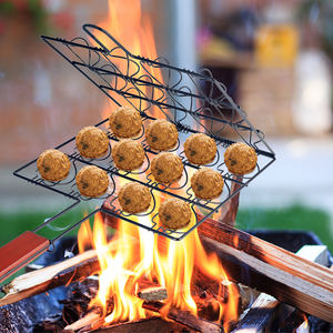 Red de malla de alambre para parrilla de barbacoa antiadherente para asar carne Bbq Grill Basket - Product Image 4