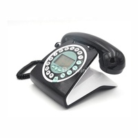 Téléphone fixe analogique rétro vintage avec haut-parleur bidirectionnel, identification de l'appelant, volume de sonnerie réglable, réseau PSTN, décoration d'intérieur