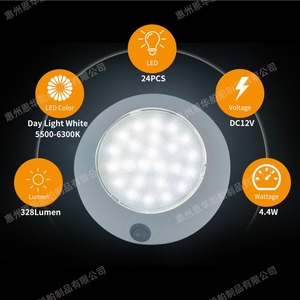 Recessed <b>Led</b> <b>Ceiling</b> <b>Light</b> 12Vdc With Switch Cold White For Boat Interior Lighting Ip65 Plastic Cover - Product Image 4