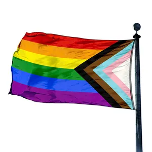 Siap untuk dikirim 3x5 kaki kemajuan kebanggaan bendera 11 warna tahan air Bisexual LGBT Non biner Gay Transgender Prides