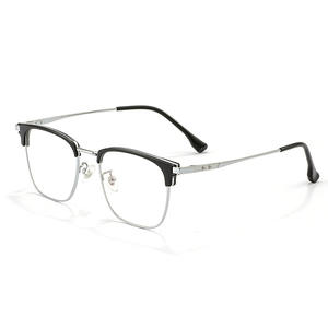 Montures de lunettes rectangulaires en alliage de titane Jingyi 3226, protection anti-lumière bleue pour hommes, design rétro à monture complète - Product Image 3