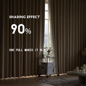 ستائر عصرية لغرفة المعيشة بيج ستائر حرارية معزولة قرصة معتمة ستائر نافذة لغرفة النوم منسوجة بوليستر للمنزل - Product Image 2