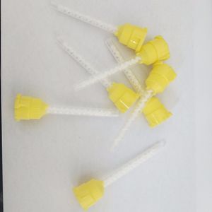 Yellow Mixing Tubes Plastic Static Mixer For Dental Impression <b>Material</b> Ab <b>Glue</b> Mixing Heads 2.45g Zhejiang Origin - Product Image 2